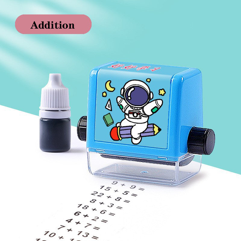 Math Roller Stamp Addition Subtraction Multiplication Division Practice Digital Type Mathematical Operation Stamp Pupils Teacher