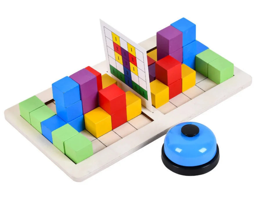 New Competitive Wooden Blocks Tangram Games Creative Educational 3D Jigsaw Puzzle Interactive Table Games Brain Tester