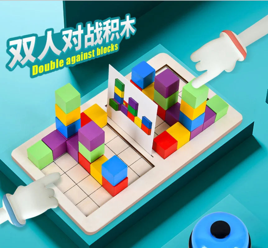 New Competitive Wooden Blocks Tangram Games Creative Educational 3D Jigsaw Puzzle Interactive Table Games Brain Tester